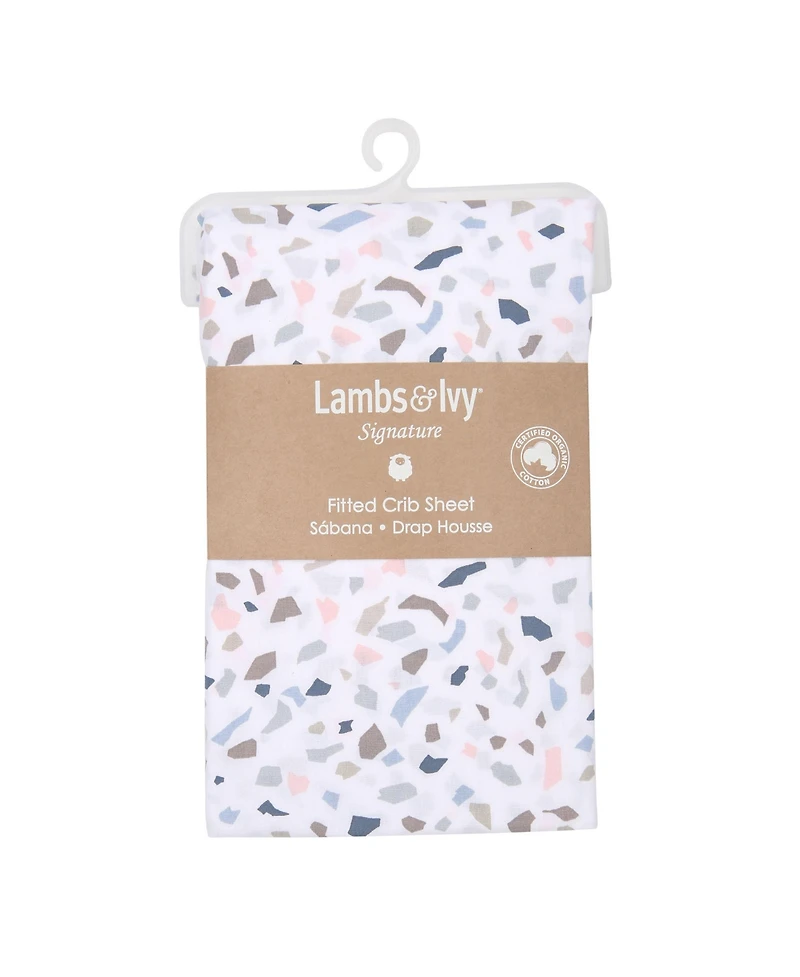 Lambs & Ivy Baby Signature Terrazzo Abstract Organic Cotton Fitted Crib Sheet