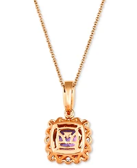 Le Vian Grape Amethyst (2-1/8 ct. t.w.) & Diamond (3/8 ct. t.w.) Halo Pendant Necklace in 14k Rose Gold, 18" + 2" extender