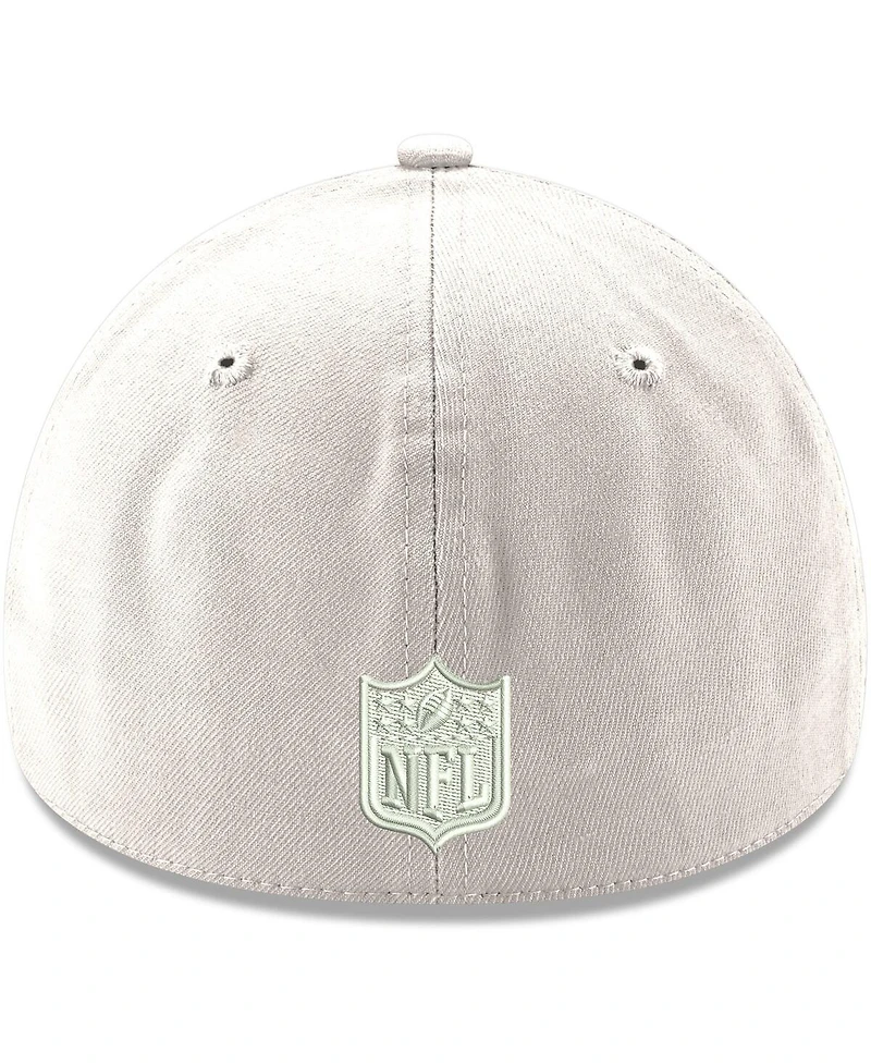 Men's New Era White New York Jets Throwback Wordmark Iced Ii 39Thirty Flex Hat