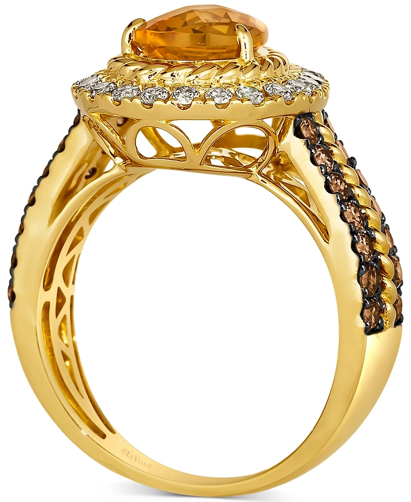 Le Vian Cinnamon Citrine (1-5/8 ct. t.w.) & Diamond (1 ct. t.w.) Halo Ring in 14k Gold
