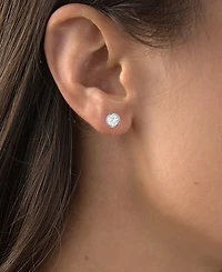 2-Pc. Set Cubic Zirconia Bezel Solitaire Pendant Necklace & Matching Stud Earrings