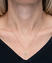Wrapped Diamond Soccer Boy Pendant Necklace (1/20 ct. t.w.) in 10k Gold, 18" + 2" extender, Created for Macy's