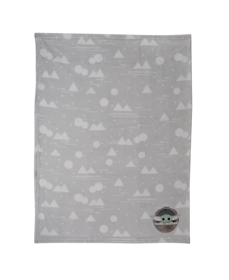 Lambs & Ivy Star Wars Mandalorian The Child/Baby Yoda Gray Fleece Baby Blanket