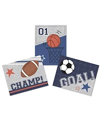 Lambs & Ivy Baby Sports 3 Piece Unframed Nursery/Child Wall Art 11" X 14"