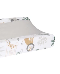 Lambs & Ivy Jungle Friends Soft, Warm & Cozy Safari Changing Pad Cover - Gray