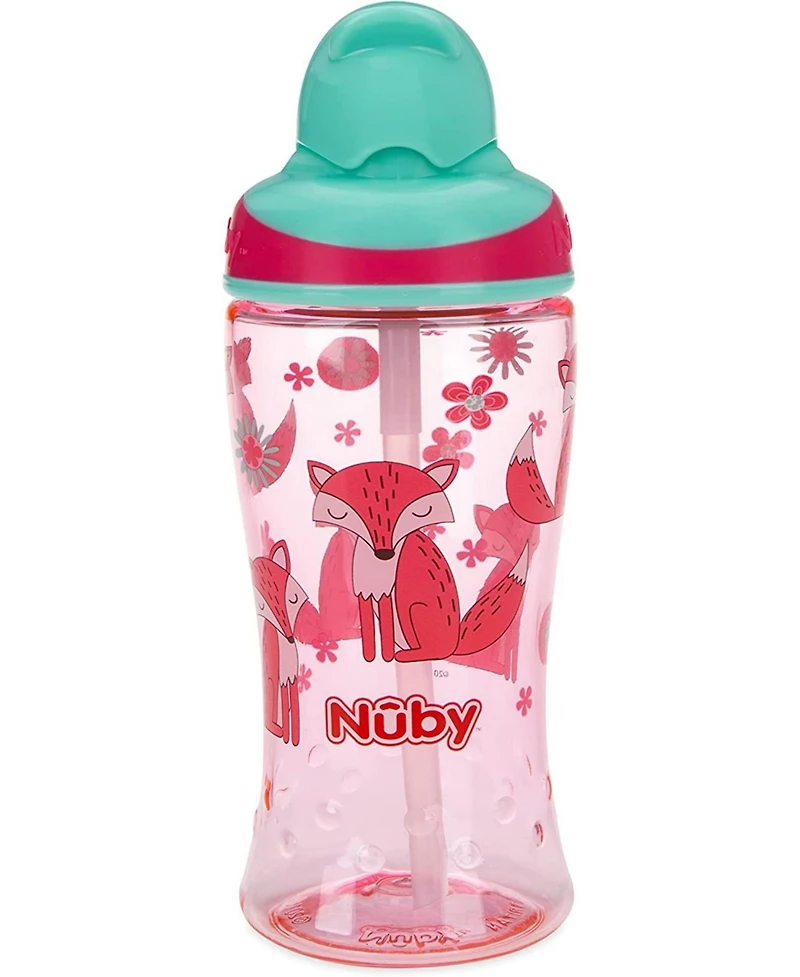 Nuby Toddler Thirsty No-Spill Boost Cup with Soft Straw, 12oz, 2 Pack