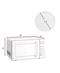 0.7Cu.ft Retro Countertop Microwave Oven 700W Led