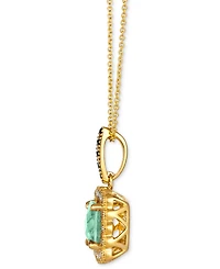 Le Vian Mint Julep Quartz (2-1/6 ct. t.w.) & Diamond (3/8 ct. t.w.) Halo Pendant Necklace in 14k Gold, 18" + 2" extender
