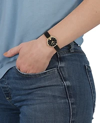 Versus Versace Women's Mar Vista Black Leather Strap Watch 34mm