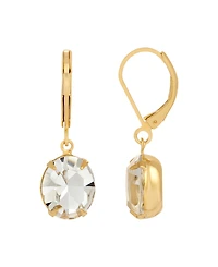 2028 14K Gold-tone Oval Crystal Earrings