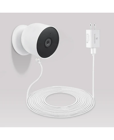 Wasserstein 26 ft Pogo Pin Cable and Adapter (5.2V/2A)- Power Cable Compatible with Google Nest Cam Outdoor or Indoor