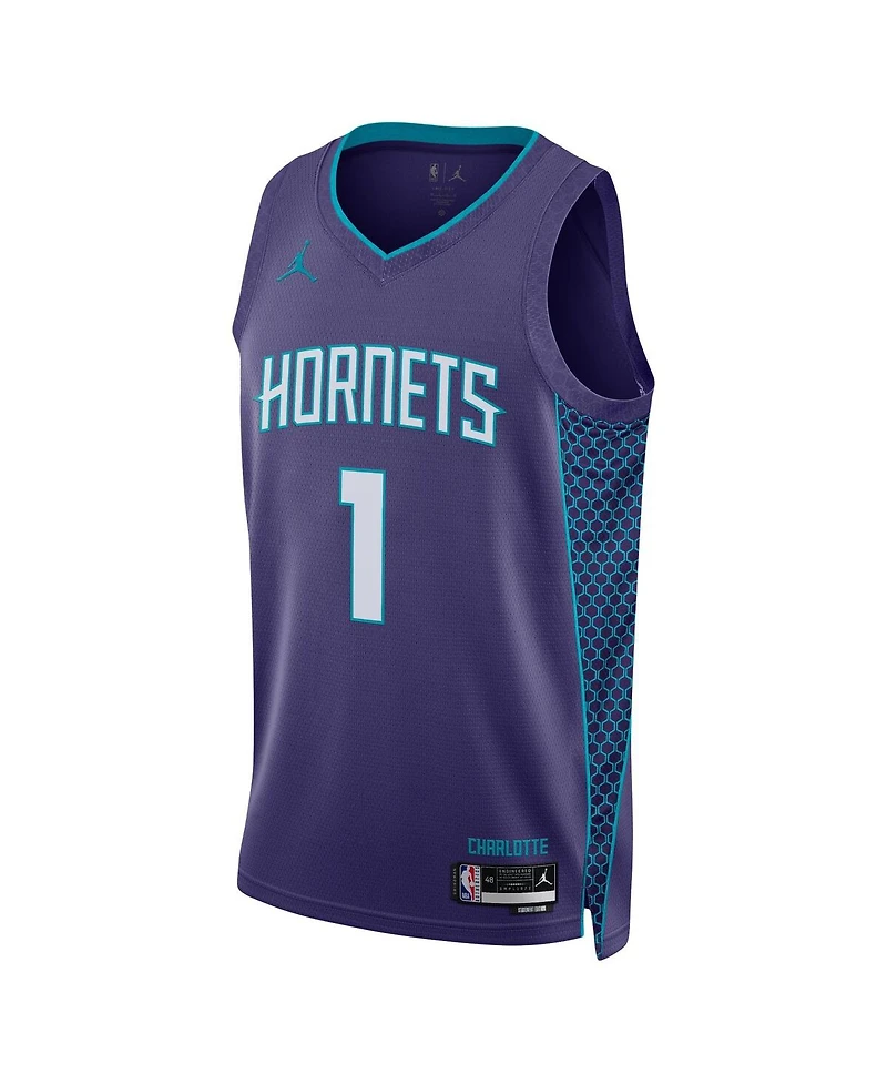 Men's Jordan Lamelo Ball Purple Charlotte Hornets Statement Edition Swingman Jersey