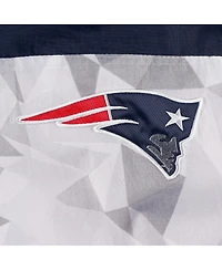 Men's Starter White, Navy New England Patriots Thursday Night Gridiron Raglan Half-Zip Hooded Jacket