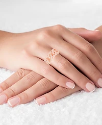 Macy's Cubic Zirconia Link Eternity Ring (4 ct. t.w.) 14 Karat Rose Gold Over Sterling Silver