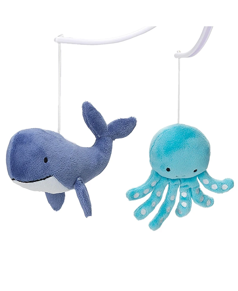 Bedtime Originals Whales Tale Blue Whale/Octopus Musical Baby Crib Mobile Toy