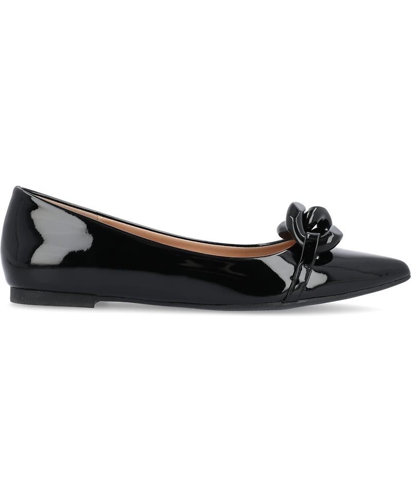 Journee Collection Women's Clareene Chain Pointed Toe Flats