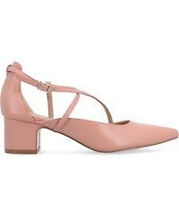 Journee Collection Women's Galvinn Crisscross Pointed Toe Pumps