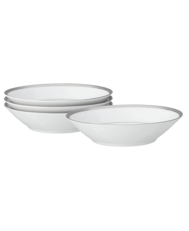 Noritake Regina Platinum Set of 4 Fruit Bowls, Service For 4