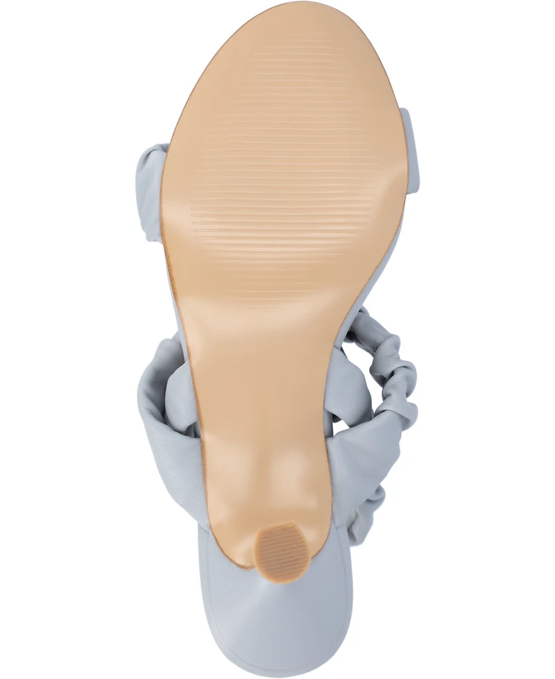 Journee Collection Women's Amaree Ruched Strap Dress Sandals