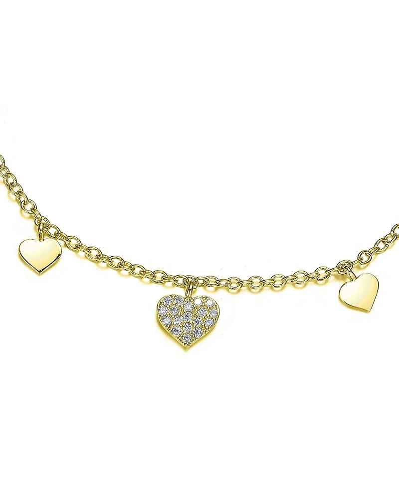 Cubic Zirconia Kids Heart Charm Bracelet