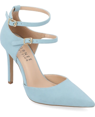Journee Collection Women's Lilyann Double Strap Buckle Stilettos