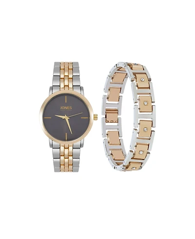 Jones New York Men's Analog Two Tone Metal Alloy Bracelet Watch