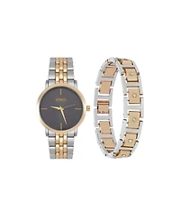 Jones New York Men's Analog Two Tone Metal Alloy Bracelet Watch