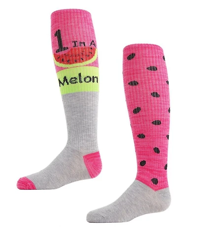MeMoi Girls 2 Pairs One a Melon Knee High Socks