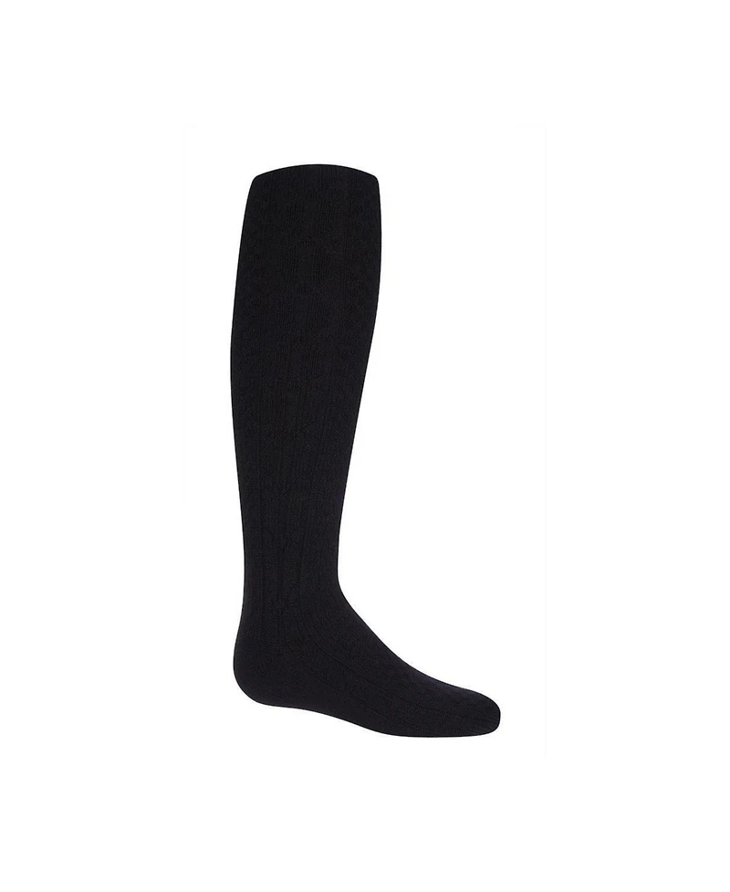 MeMoi Girls Chunky Cable Knit Cotton Blend Knee High Socks
