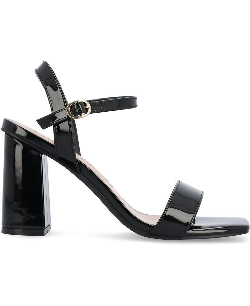 Journee Collection Women's Tivona Square Toe Block Heel Dress Sandals