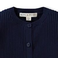 Hope & Henry Baby Girls Rib Knit Cardigan