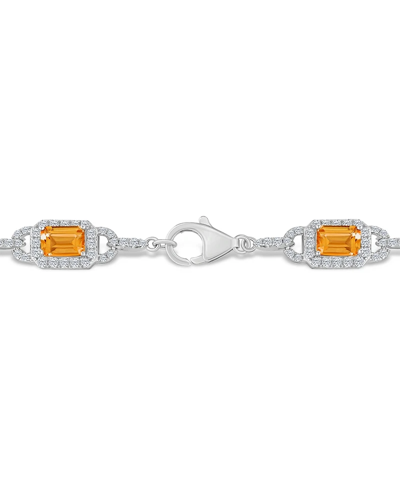 Macy's Citrine And White Topaz Bracelet (5-1/2 ct. t.w and 5/8 ct. t.w) in Sterling Silver