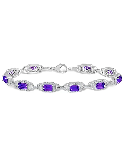 Macy's Amethyst and White Topaz Bracelet (5-1/2 ct. t.w and 5/8 ct. t.w) in Sterling Silver