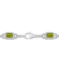 Macy's Peridot And White Topaz Bracelet (7 ct. t.w and 5/8 ct. t.w) in Sterling Silver