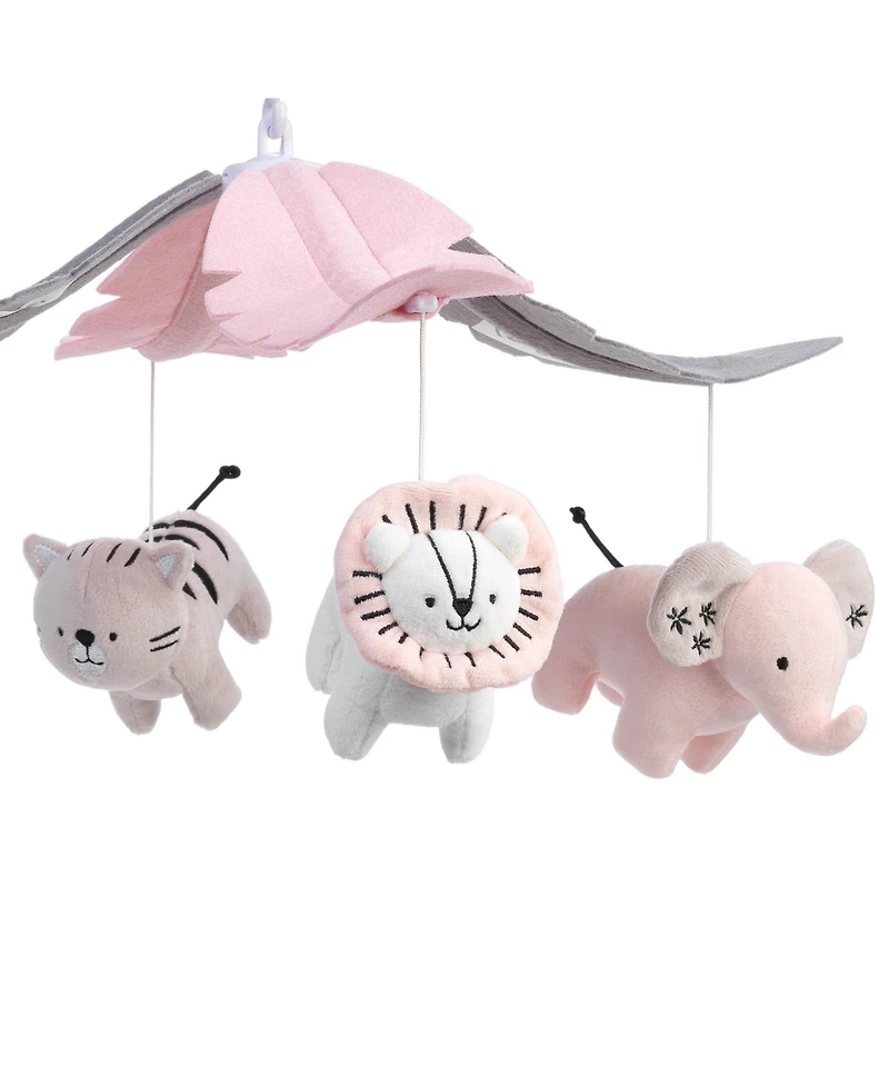Lambs & Ivy Happy Jungle Musical Baby Crib Mobile Safari Animals Soother Toy