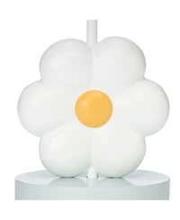 Lambs & Ivy Sweet Daisy White Floral Nursery/Child Lamp with Shade & Bulb