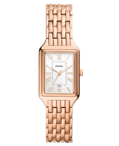Fossil Women's Raquel Three-Hand Date Rose Gold-Tone Stainless Steel Bracelet Watch, 23mm
