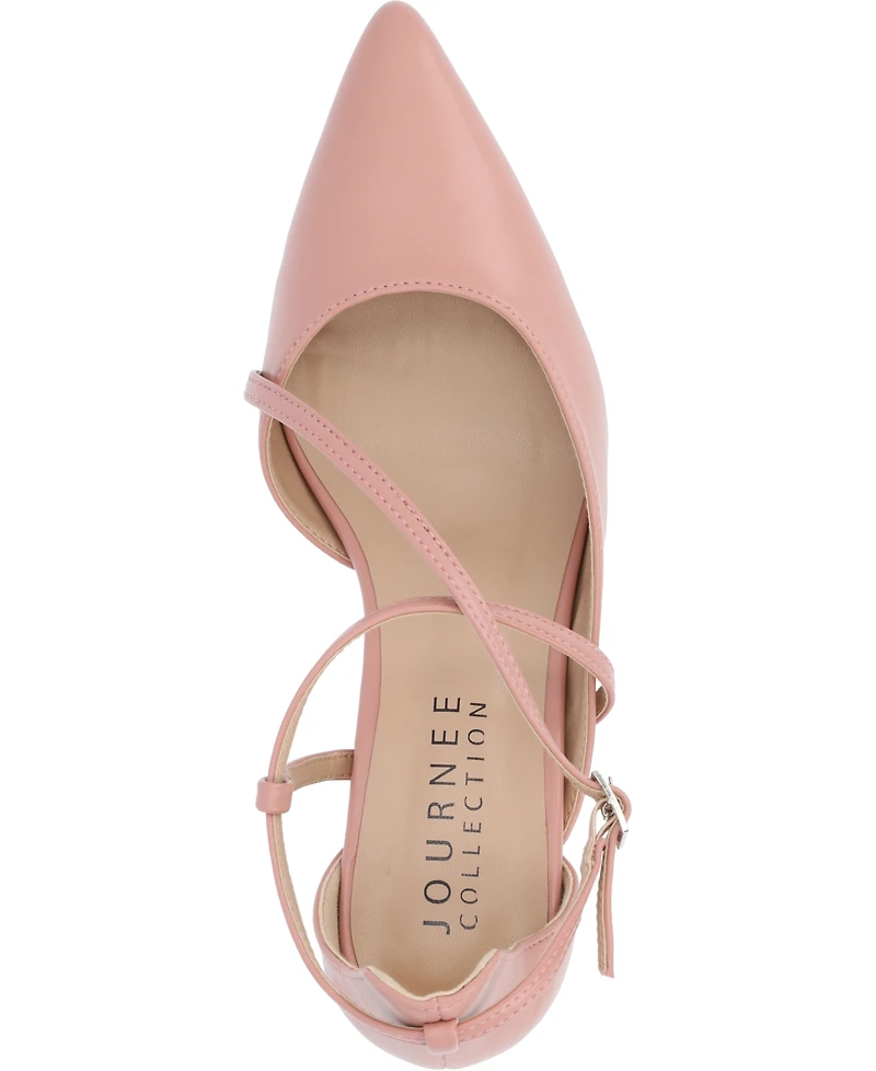 Journee Collection Women's Galvinn Crisscross Pointed Toe Pumps