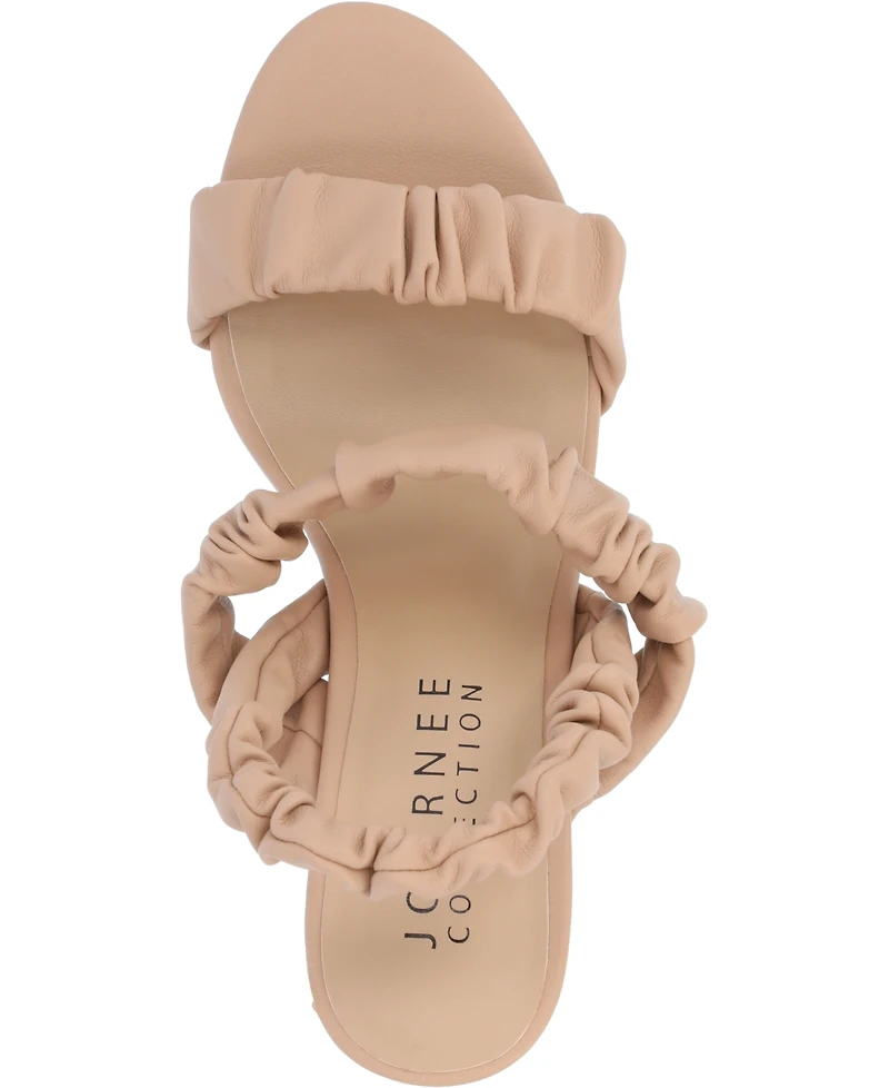 Journee Collection Women's Amaree Ruched Strap Dress Sandals