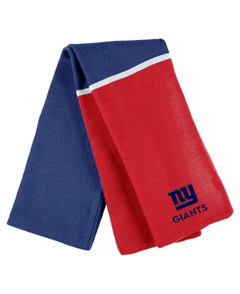 Women's Wear by Erin Andrews Royal New York Giants Colorblock Cuffed Knit Hat with Pom and Scarf Set