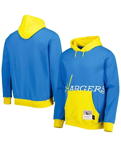 Men's Mitchell & Ness Powder Blue Los Angeles Chargers Big Face 5.0 Pullover Hoodie