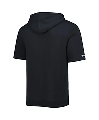 Men's Mitchell & Ness Black Pittsburgh Steelers Washed Short Sleeve Pullover Hoodie