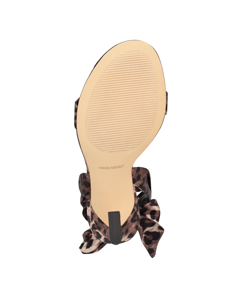 Nine West Women's Kelsie Ankle Wrap Sculpted Heel Sandals