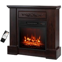32'' Electric Fireplace Mantel Tv Stand Space Heater