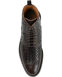 Taft Men's Saint Handwoven Leather Wingtip Dress Boots