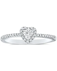 Diamond Heart Halo Engagement Ring (1/4 ct. t.w.) in 14k White, Yellow or Rose Gold