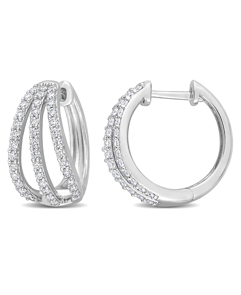 Macy's Moissanite Hoop Earrings 4/5 ct. t.w in Sterling Silver