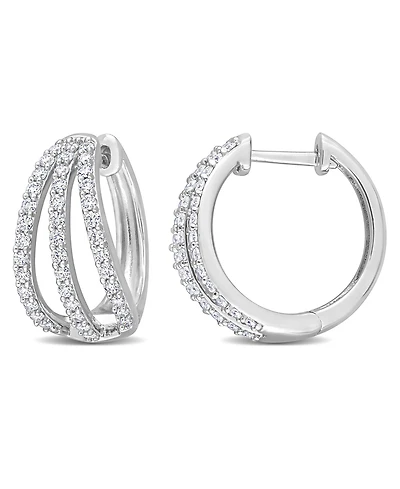 Macy's Moissanite Hoop Earrings 4/5 ct. t.w in Sterling Silver