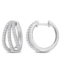 Macy's Moissanite Hoop Earrings 4/5 ct. t.w in Sterling Silver