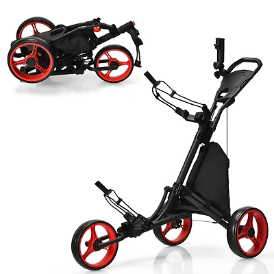 Folding 3 Wheels Golf Push Cart W/Bag Scoreboard